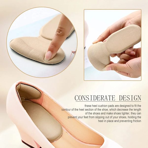 2pcs Insole Heel Pads | Shoe Grip Heel Cushion Protector| Sticky Heel Cushion Inserts| Shoe Grip Pad in Pakistan